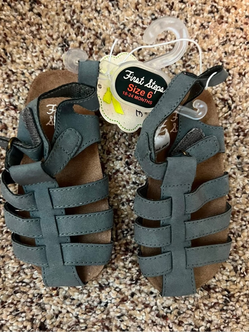 First Steps Toddler Strappy Sandals in darker Gray
